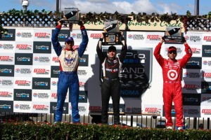 Podium von Sonoma (C) IndyCar Media/Chris Jones