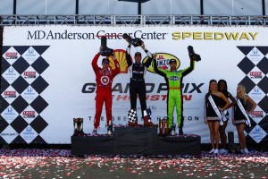 Podium Rennen 2 (C) IndyCar Media/Bret Kelley