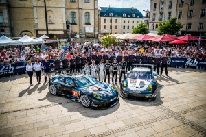 Full team / Patrick Dempsey (USA) / Joe Foster (USA) / Patrick Long (USA) driving the #77 LMGTE AM Dempsey Racing Proton (USA) Porsche 911 GT3 RSR - Christian Ried (DEU) / Klaus Bachler (AUT) / Khaled Al Qubaisi (ARE) driving the #88 LMGTE AM Proton Competition (DEU) Porsche 911 RSR