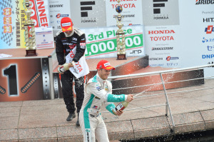 Super Formula Autopolis 2014 Podium Andre Lotterer Joao Paulo de Oliveira