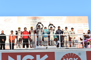 Super GT Motegi 2014 GT300 Championship Podium