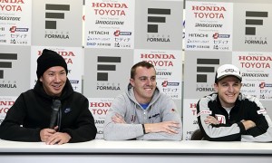 Super Formula Okyama Rookie Test Press Conference Kamui Kobayashi Bertrand Baguette Fabio Leimer