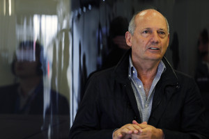 Ron Dennis in the garage.