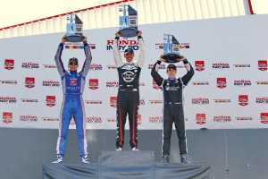 Podium des Honda Indy 200 at Mid-Ohio (c) Chris Jones/IndyCar Media