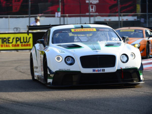 St. Petersburg, FL - Mar 26, 2015: Pirelli World Challenge teams take to the track on Pirelli tires for a practice session for the Pirelli World Challenge at Downtown St. Petersburg in St. Petersburg, FL.