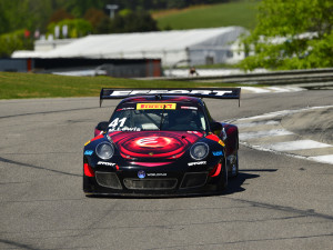 Leeds, AL - Apr 24, 2015: Pirelli World Challenge teams take to the track on Pirelli tires for a practice session for the Pirelli World Challenge at Barber Motorsports Park in Leeds, AL.