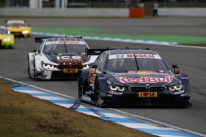 Hockenheim (DE) 15th October 2016. BMW Motorsport, Race 17, Marco Wittmann (DE) Red Bull BMW M4 DTM and Tom Blomqvist (GB) Ice-Watch (GB) BMW M4 DTM.