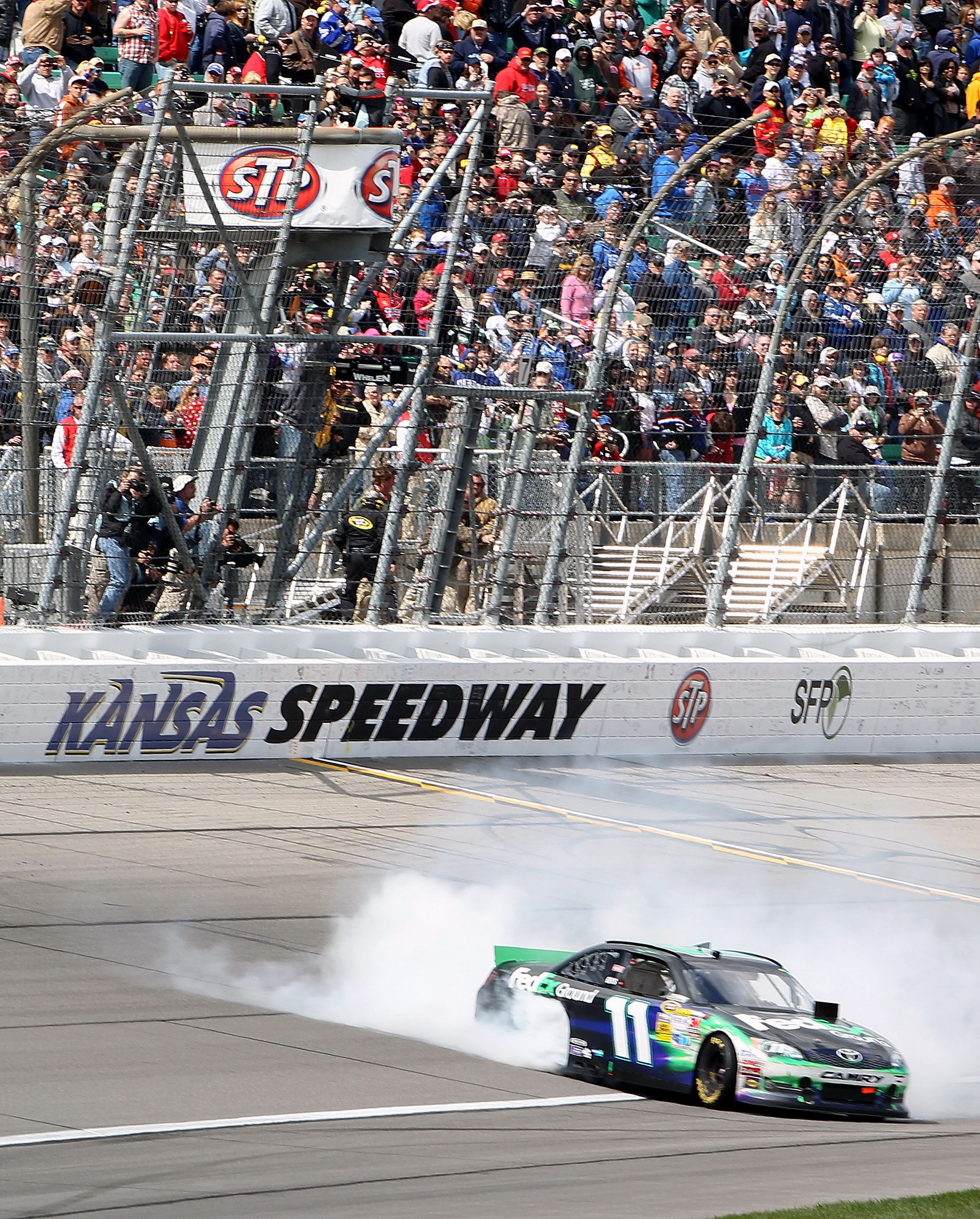 2012_Kansas_April_NASCAR_Sprint_Cup_Race_Denny_Hamlin_Donuts