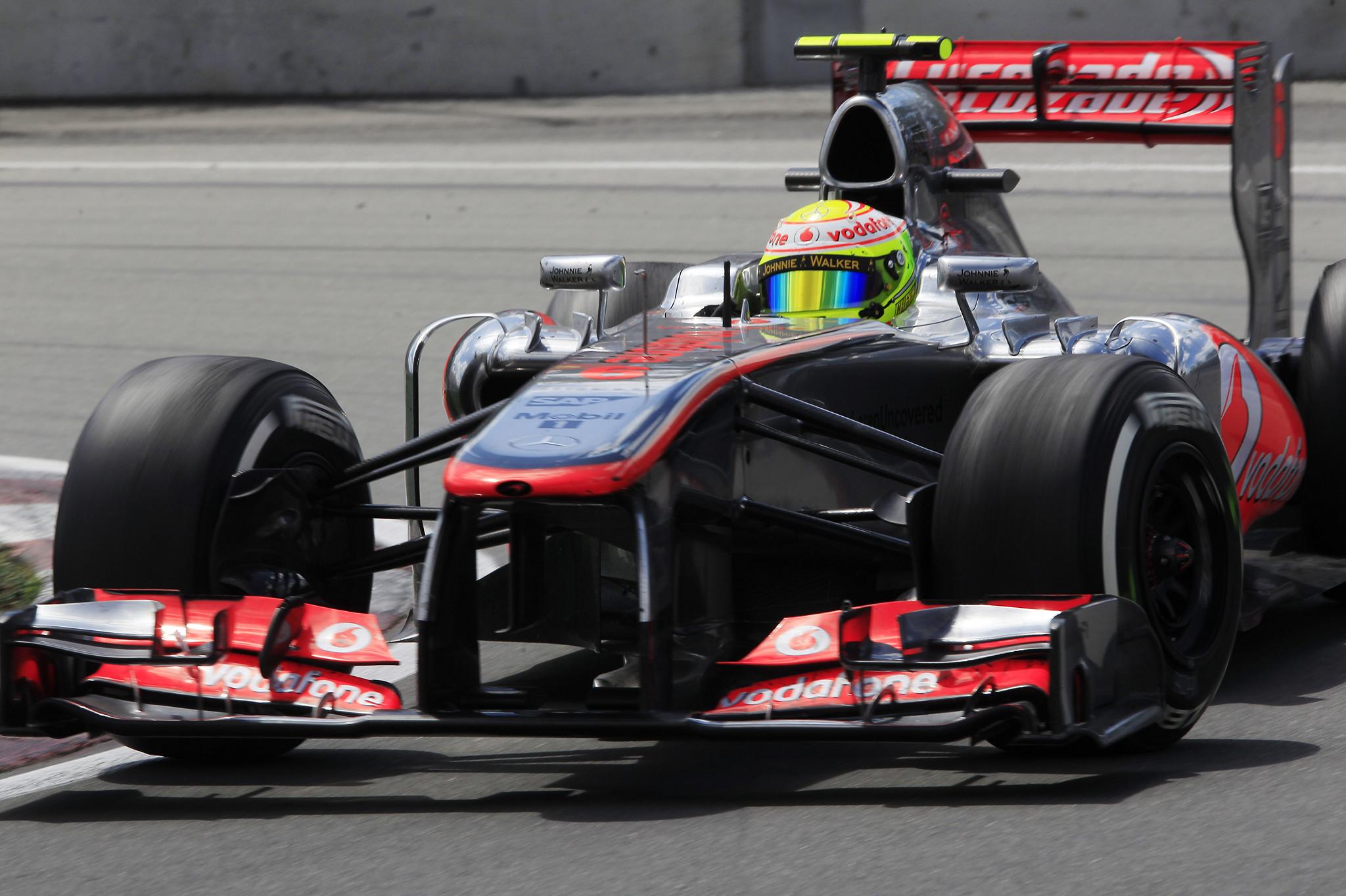 Sergio Perex in action Sergio Perez Canada 2013