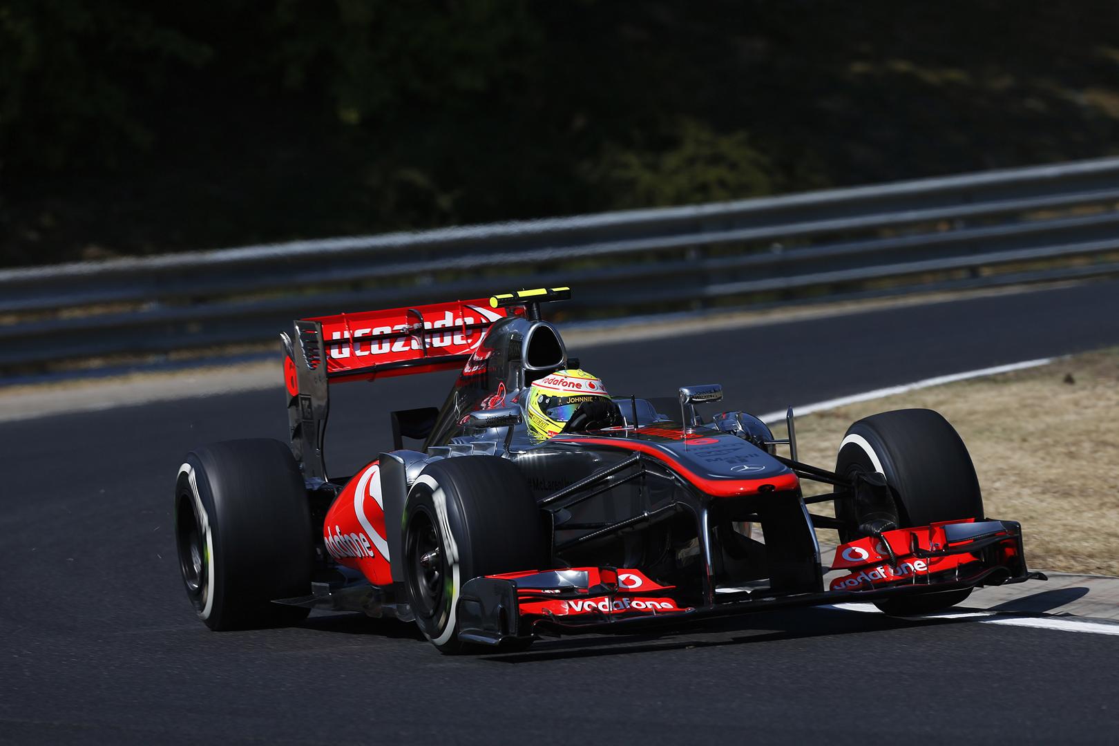 Sergio Perez in action