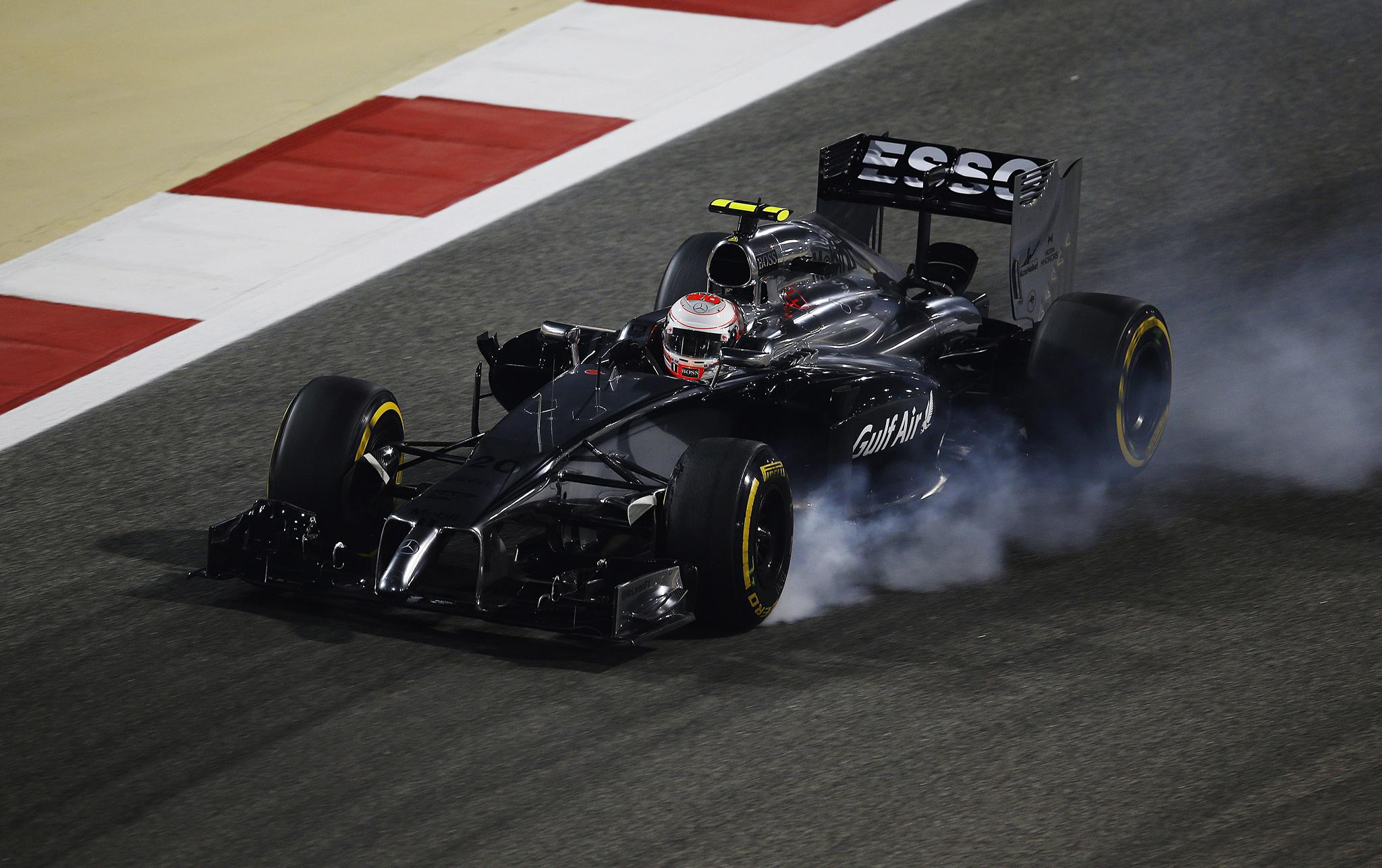 Kevin Magnussen on track.