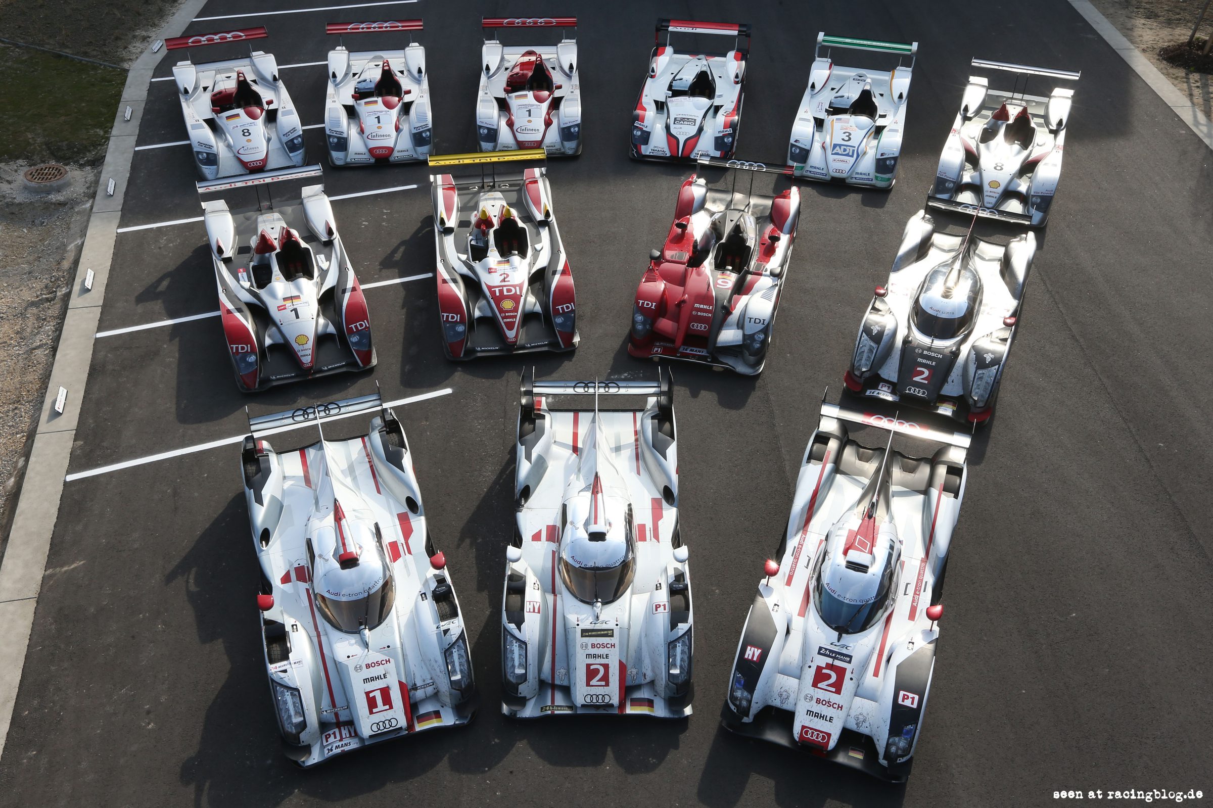 LeMans winning Audi race cars 2000 – 2014 Audi R18 e-tron 2015