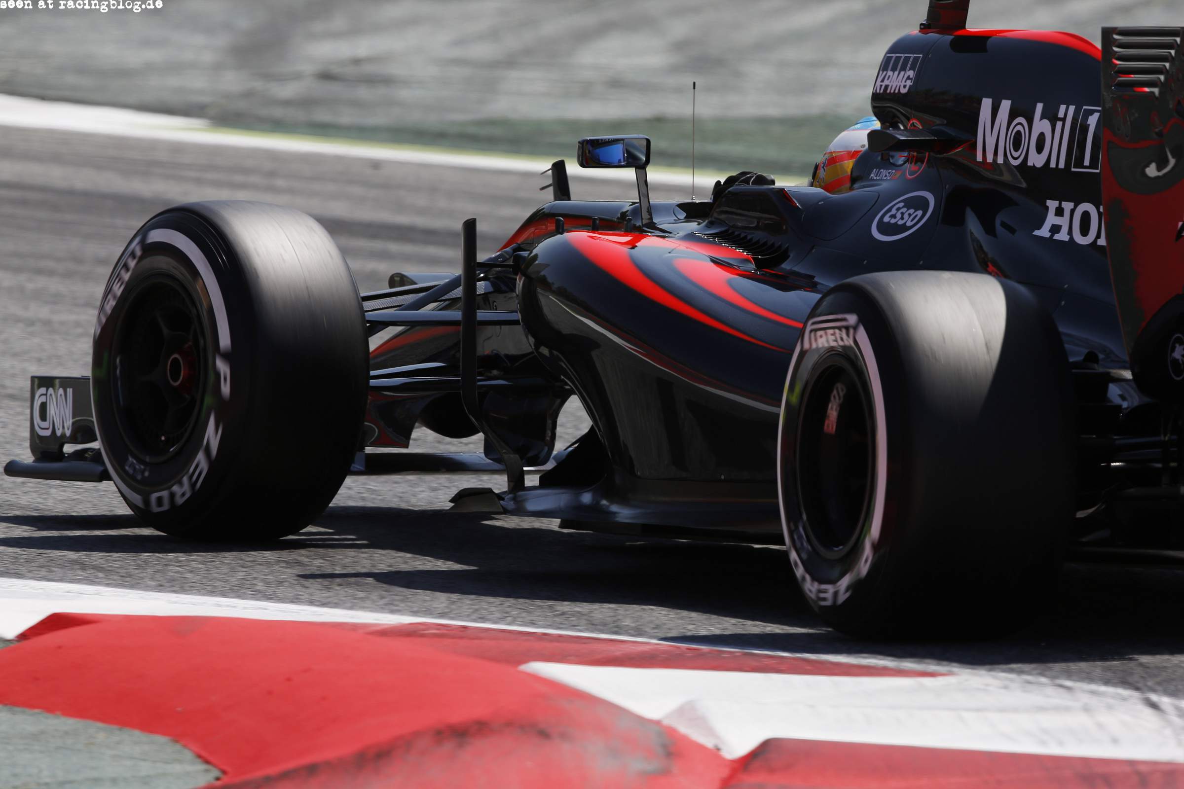 Fernando Alonso on track. F1 Spain 2015