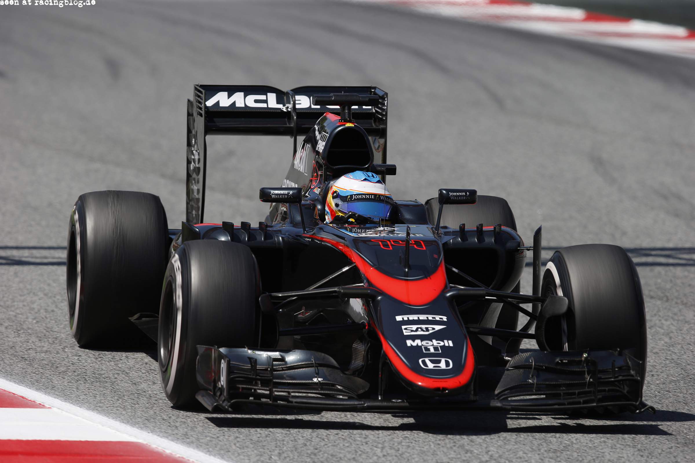 Fernando Alonso on track. F1 Spain 2015