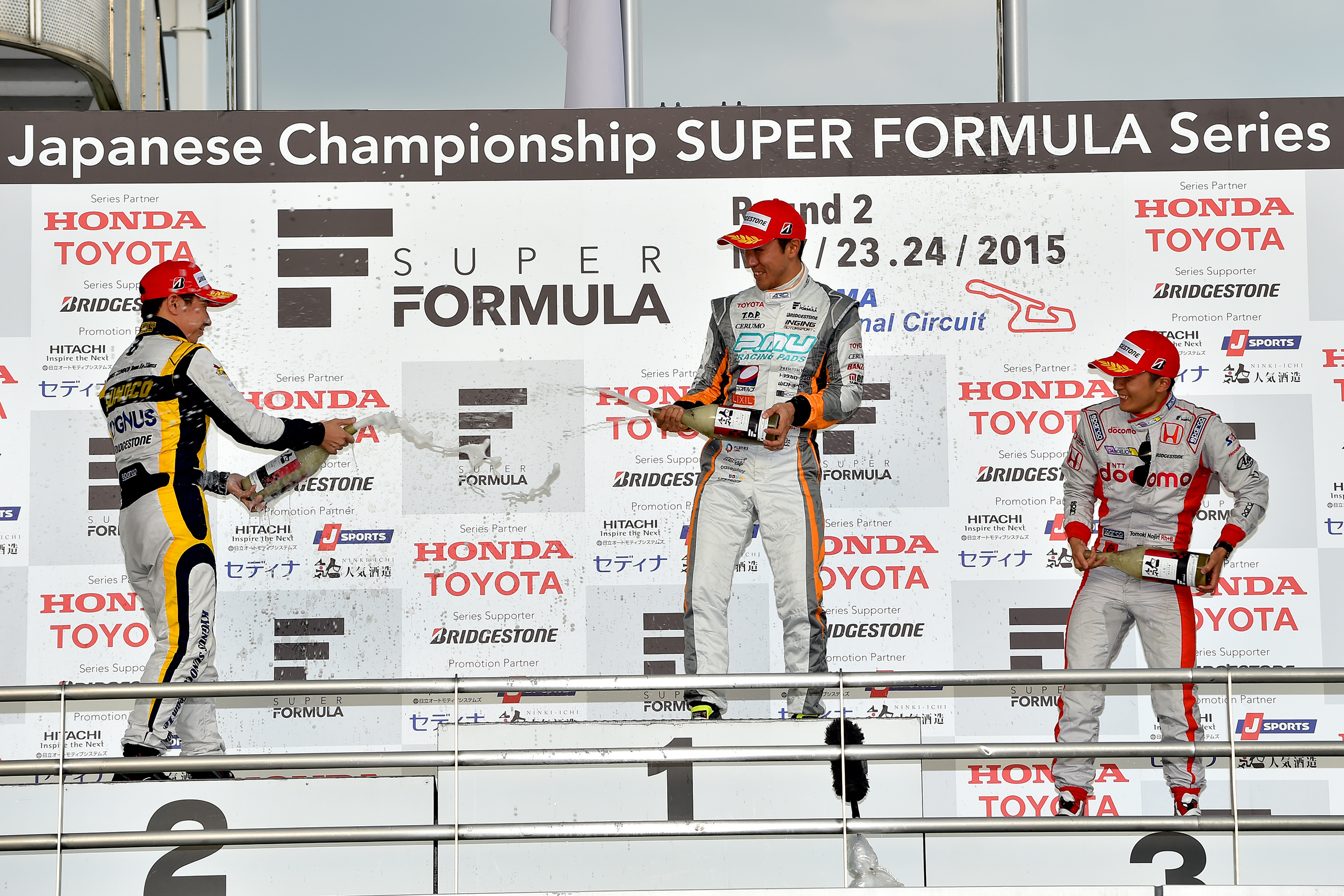 Super Formula Okayama 2015 Podium 2