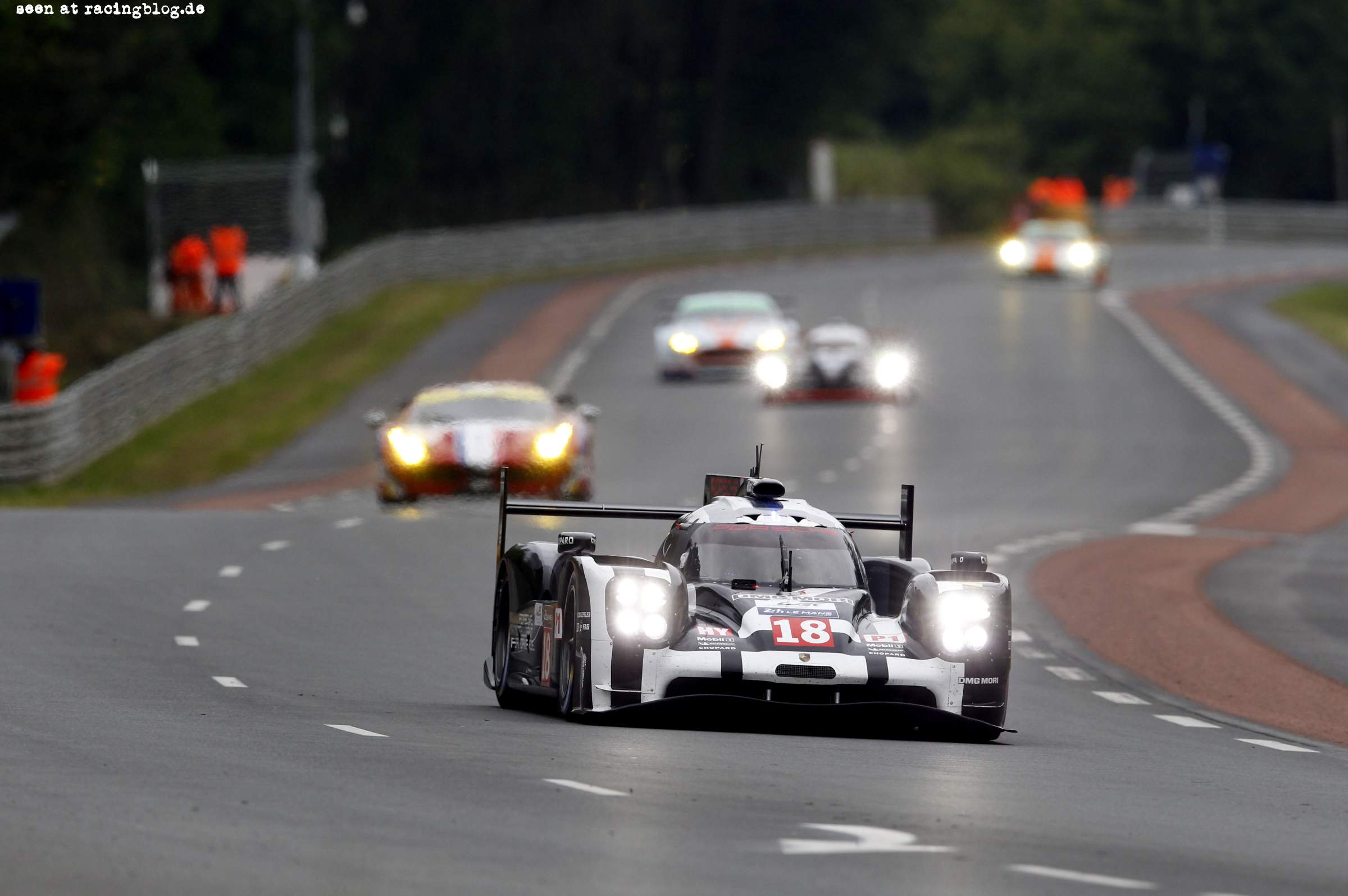 Porsche 919 Hybrid (18), Porsche Team: Romain Dumas, Neel Jani, Marc Lieb WEC Le Mans Test Day 2015