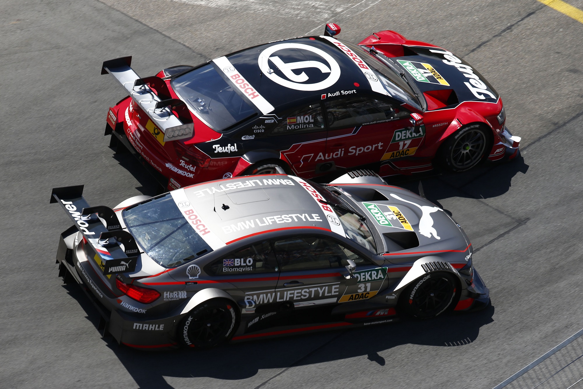 #31 Tom Blomqvist, BMW M4 DTM, #17 Miguel Molina, Audi RS5 DTM