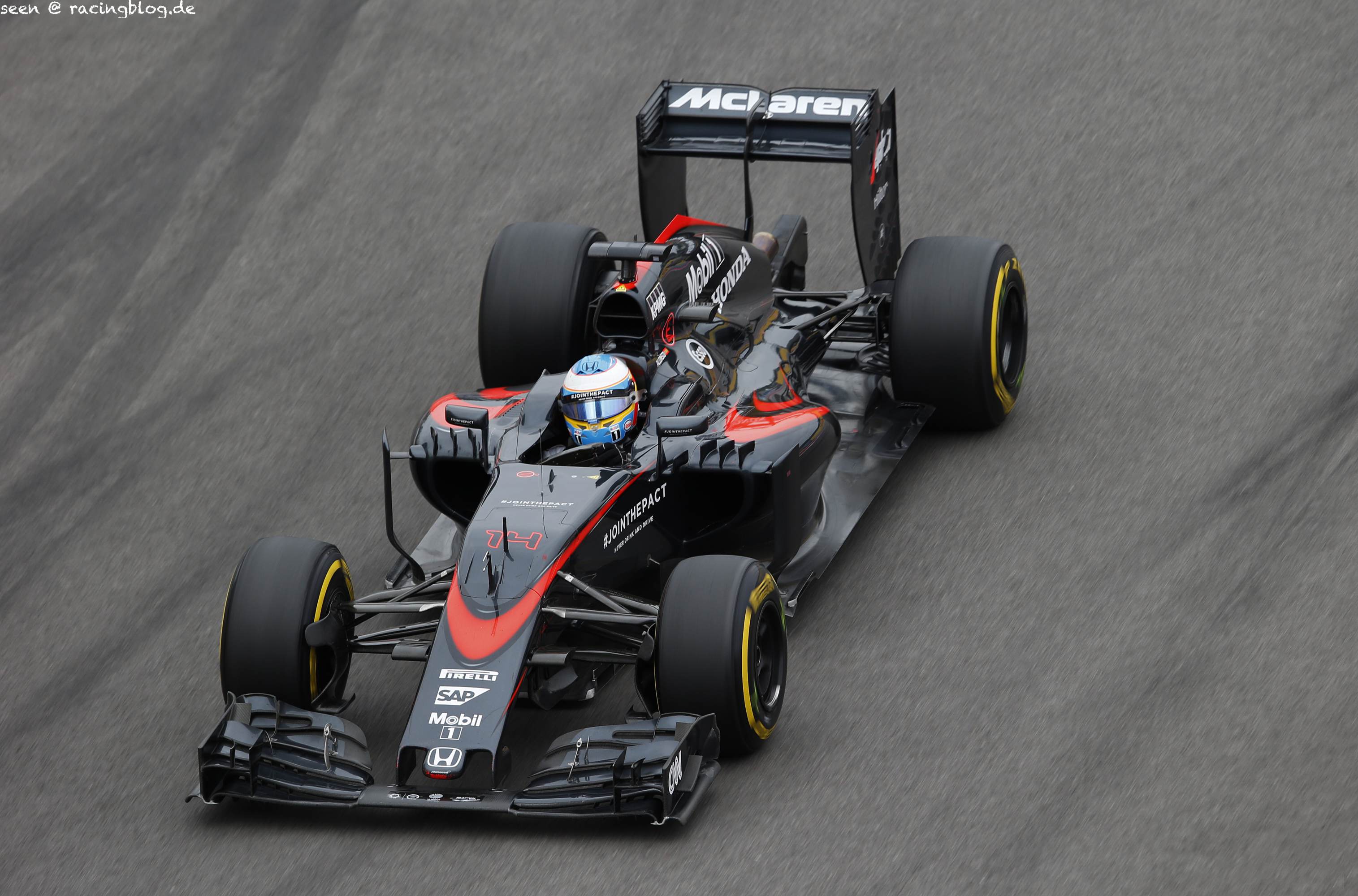 Fernando Alonso on track.