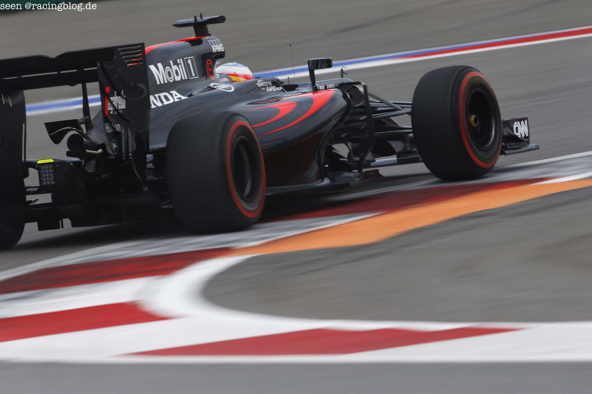 Fernando Alonso on track.
