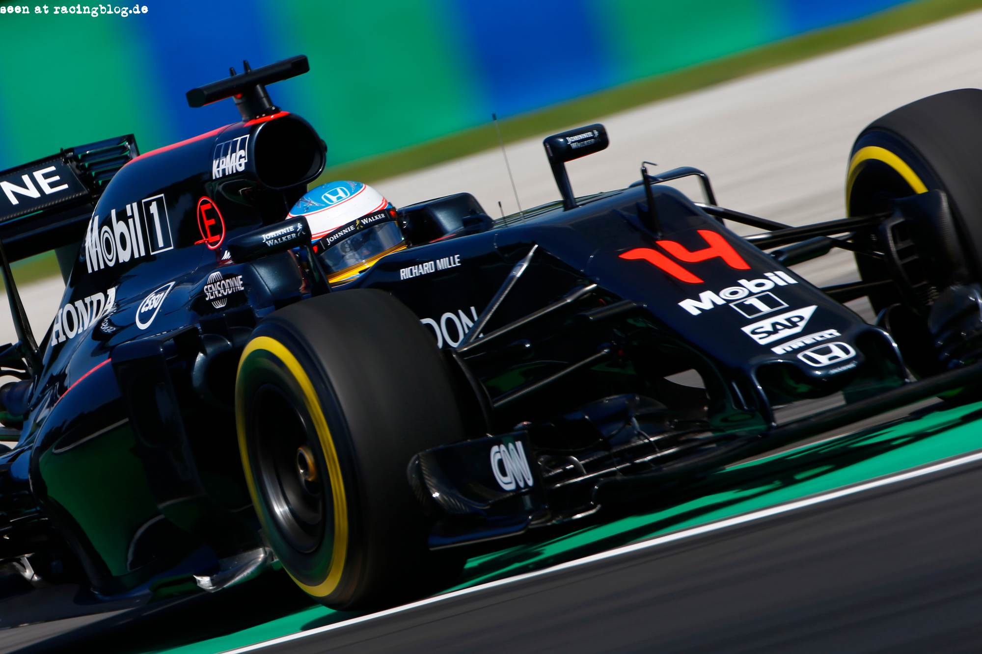 Fernando Alonso on track.