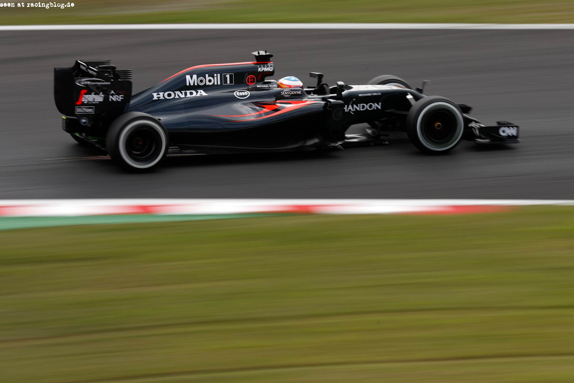 Fernando Alonso on track.