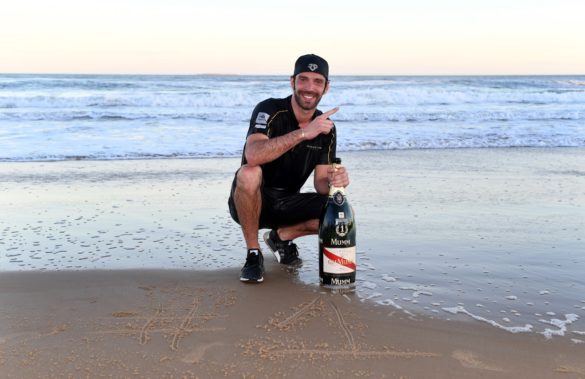 Jean-Eric Vergne (FRA), TECHEETAH, Renault Z.E. 17, celebrates on the beach