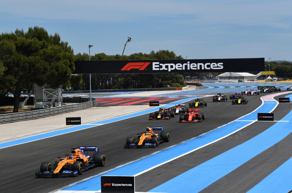 Carlos Sainz, McLaren MCL34, leads Lando Norris, McLaren MCL34