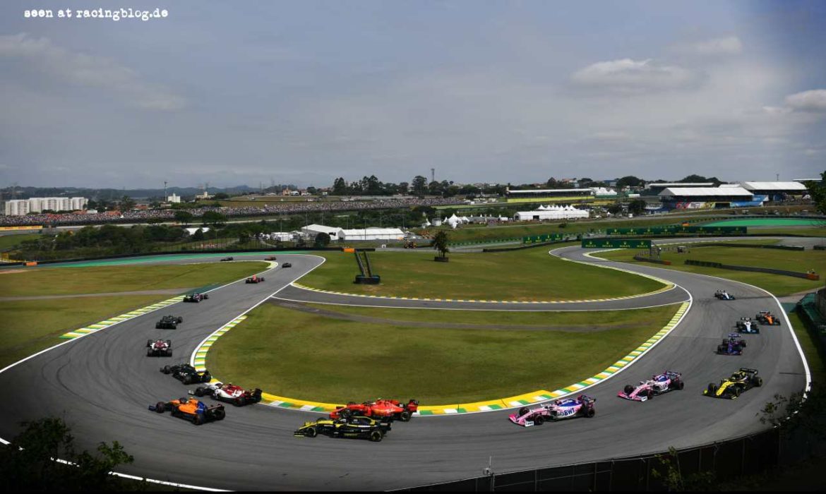 Lance Stroll, Racing Point RP19 and Sergio Perez, Racing Point RP19