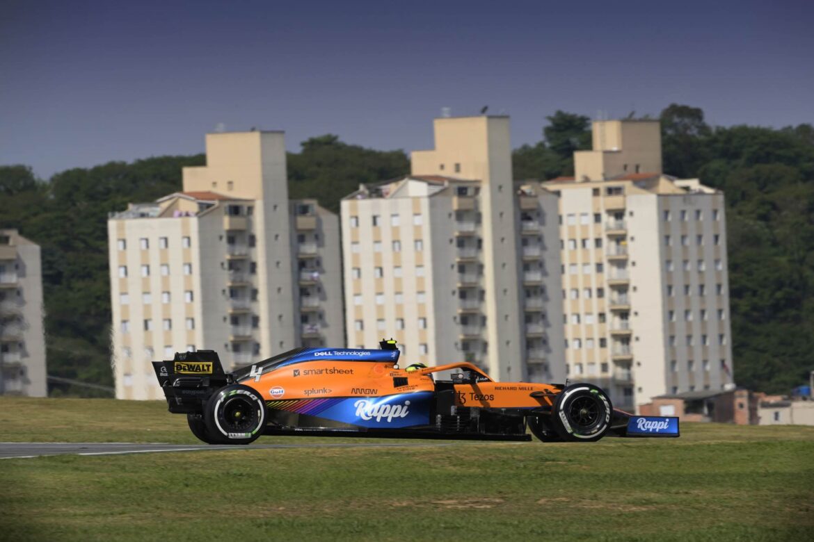 Lando Norris, McLaren MCL35M side on
