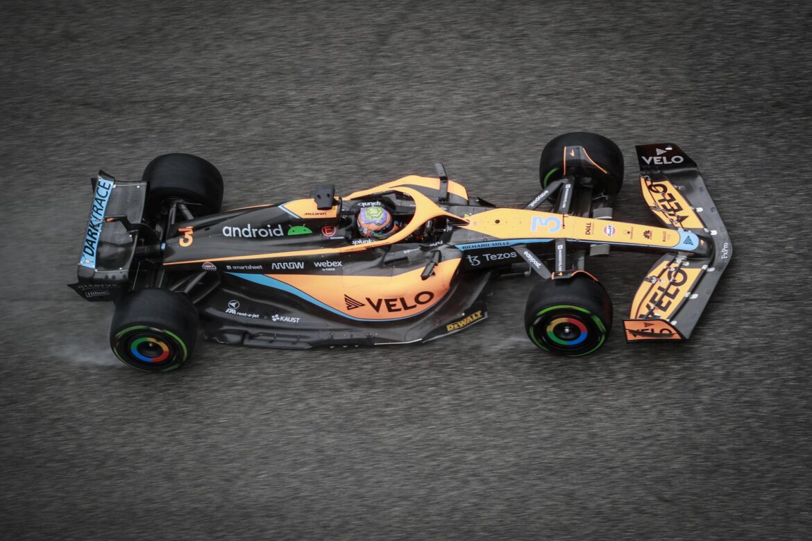 Daniel Ricciardo, McLaren MCL36 from above