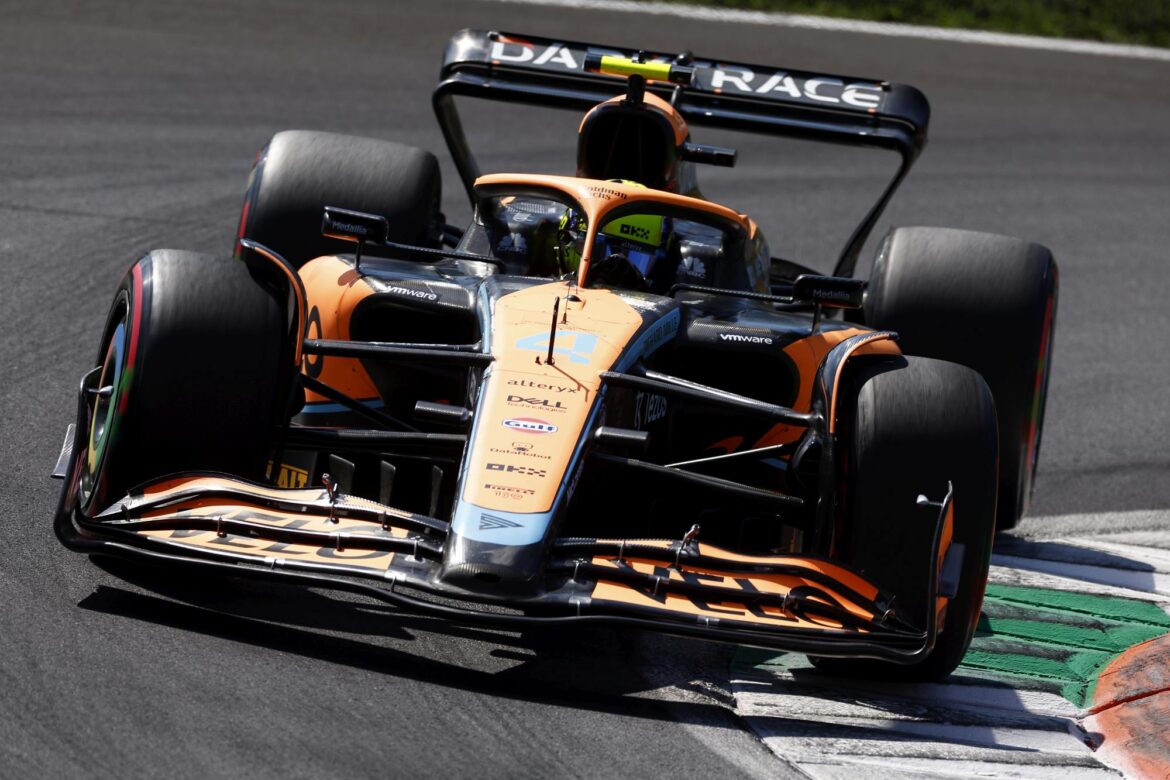 Lando Norris, McLaren MCL36 entering corner