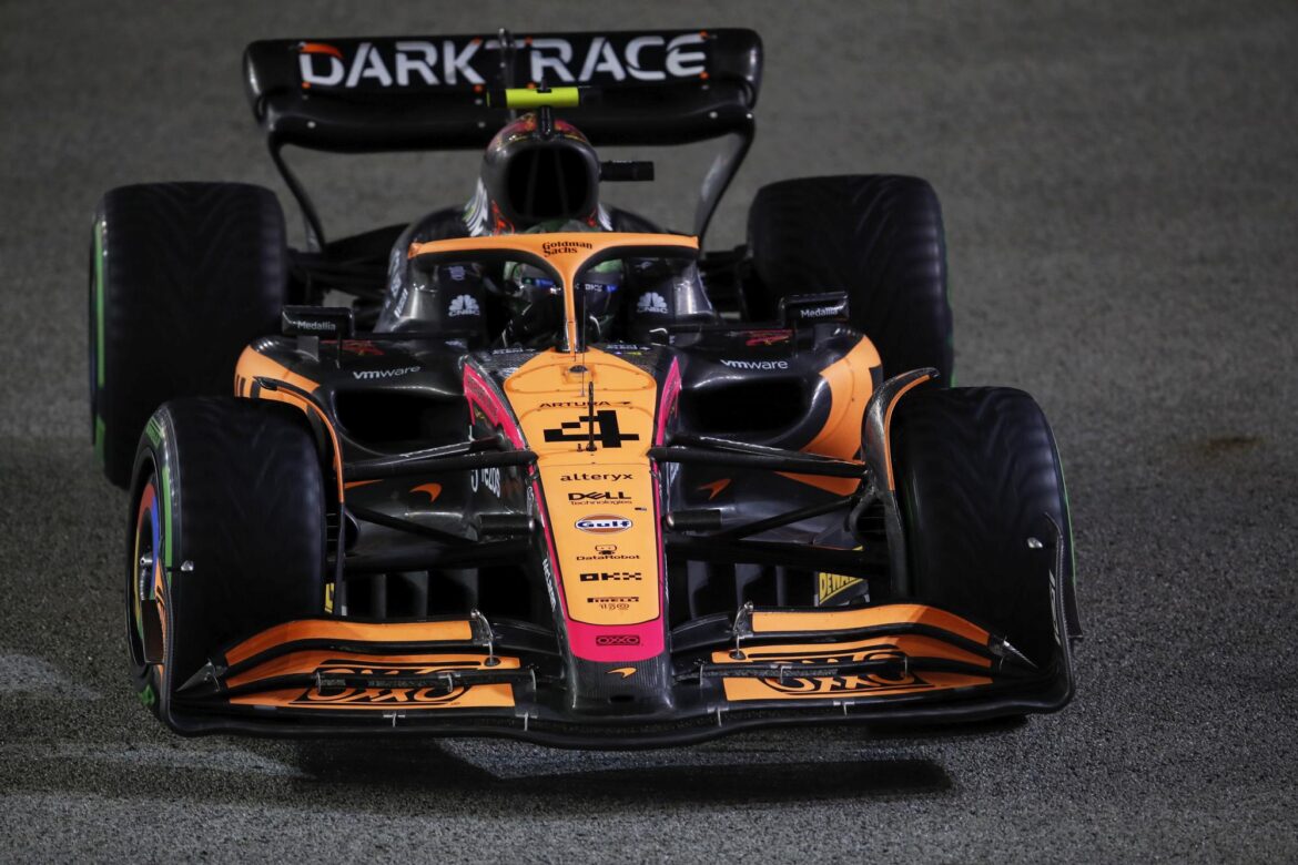Lando Norris, McLaren MCL36 head on