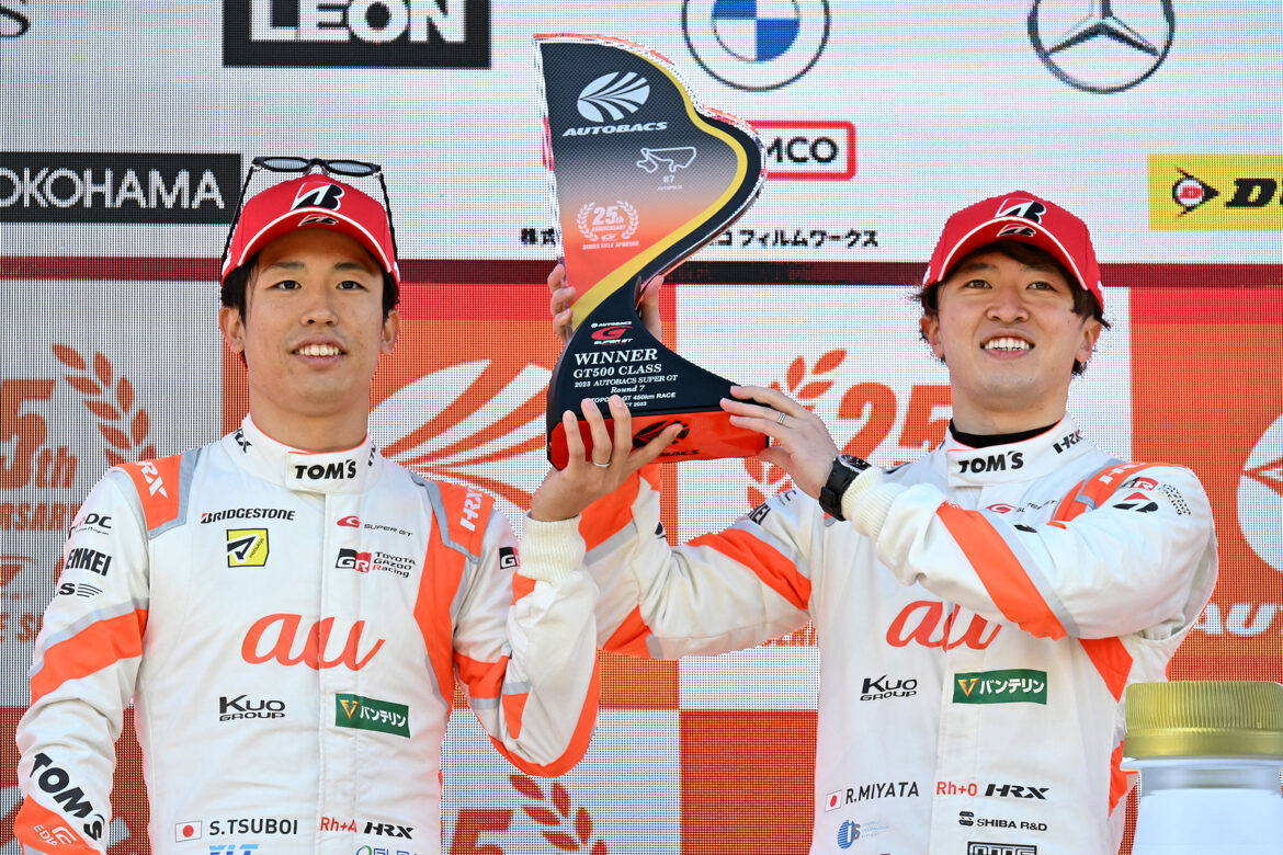SUPER GT Autopolis 2023 Sho Tsuboi Ritomo Miyata Podium