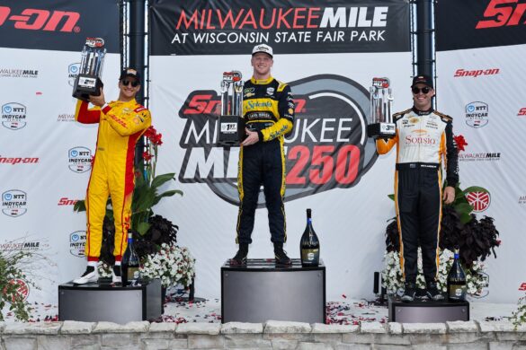 Alex Palou_ Christian Rasmussen and Scott McLaughlin – Snap-On Milwaukee Mile 250 – By_ Chris Owens_Large Image Without Watermark_m141738